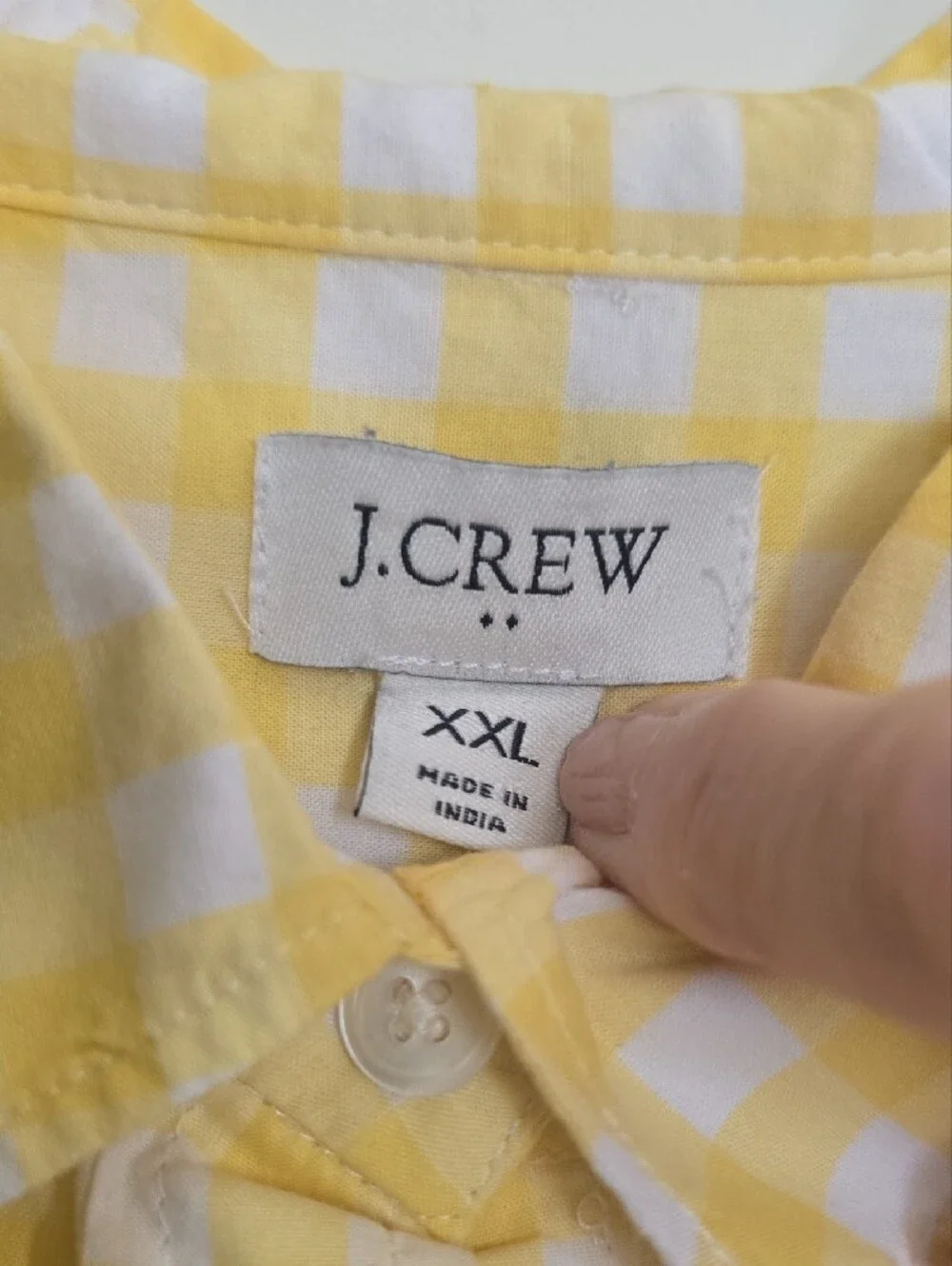 J. Crew Yellow and White Gingham Button-Down Shirt